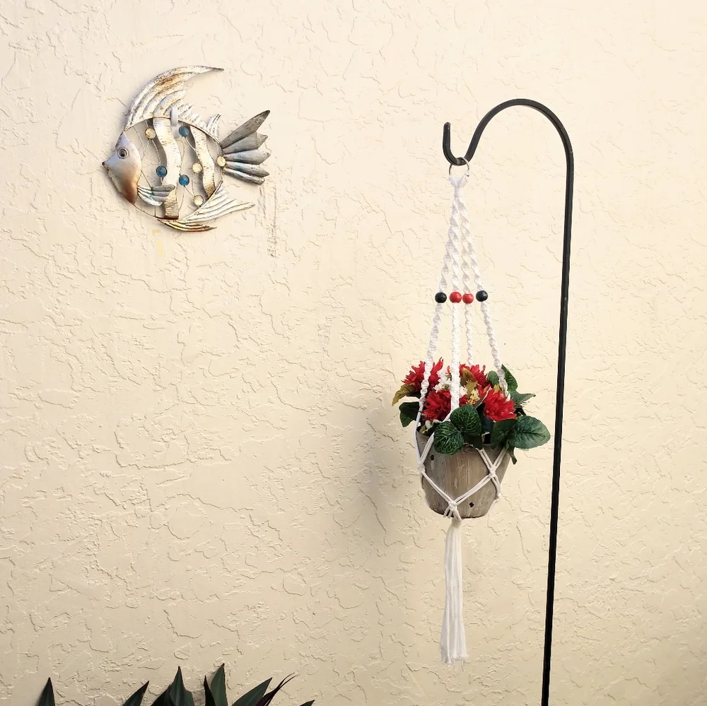 Plant Hanger Patriotic Hand Crafted Botanical Red Blue Terrarium Necessities